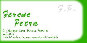 ferenc petra business card